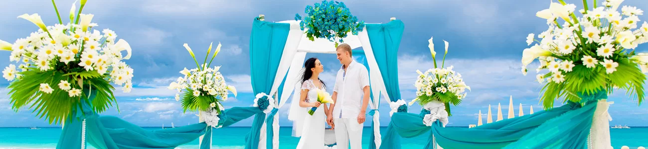 A beach wedding in the Caribbean